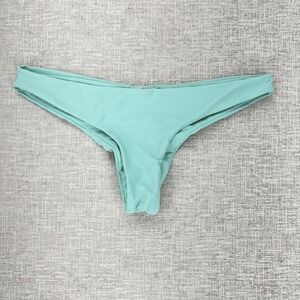 PQ Swim Bikini Bottom Womens Large Green Ruched Cheeky Scrunch Back Swimwear